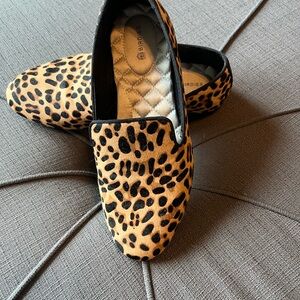 Birdies Tan and Black Animal Print Flats